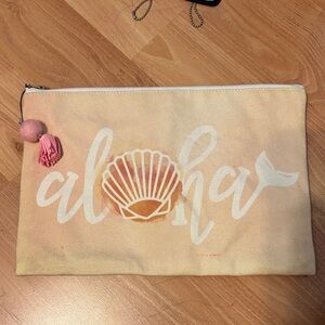 Aloha Beige Canvas Clutch
